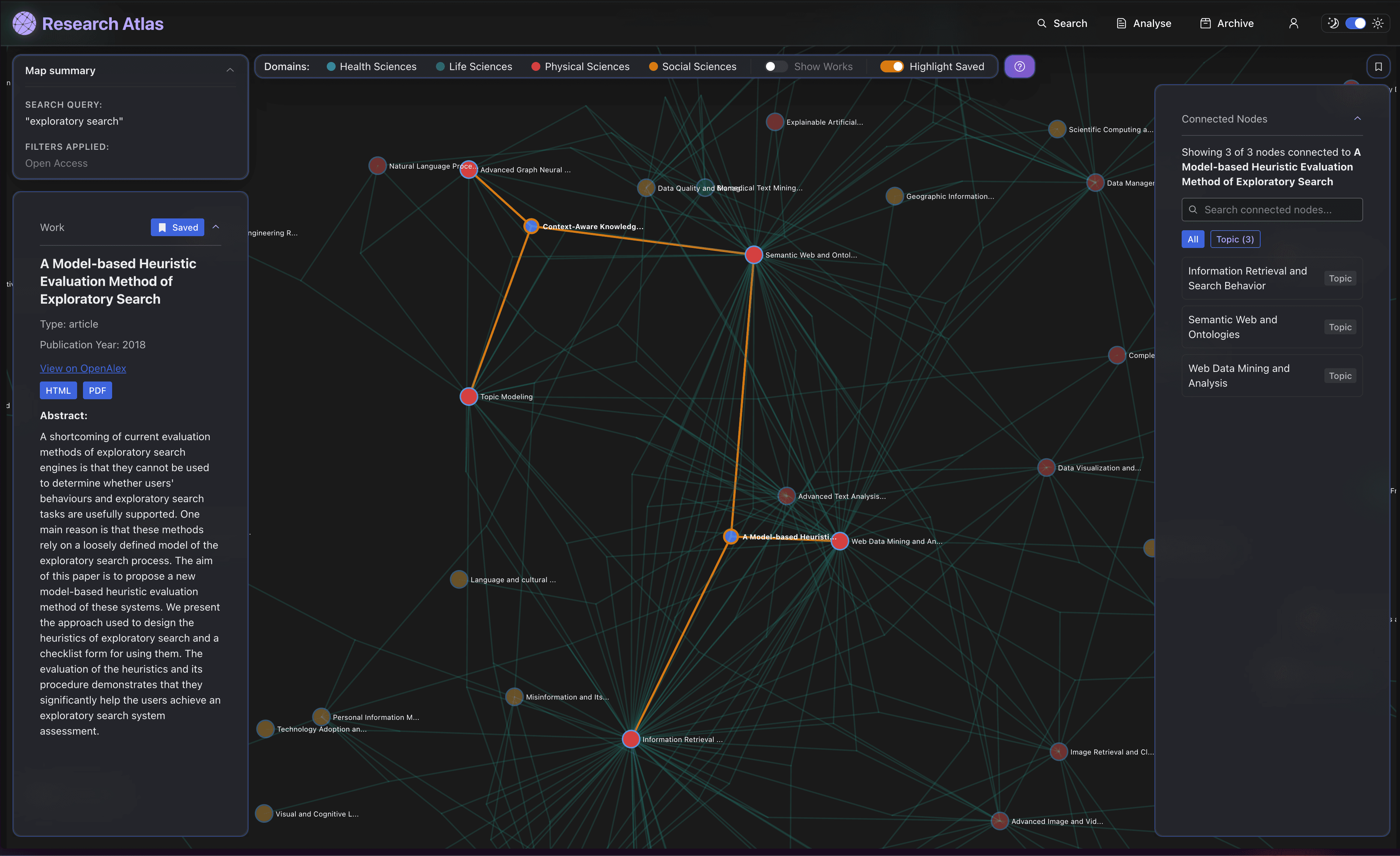 Research Atlas: Designing a visual search tool for interdisciplinary research screenshot
